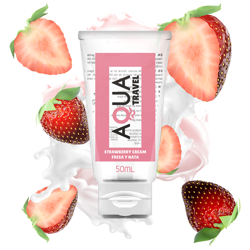 Lubrifiant Aromatisé Crème de Fraise Aqua Travel – Flacon 50 ml