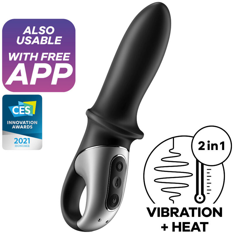 Plug Anal Vibrant Satisfyer Hot Passion App – Noir