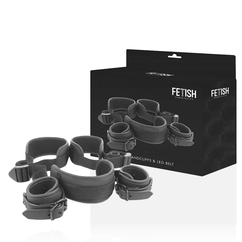 FETISH SUBMISSIVE - POSITION JAMBES OUVERTES AVEC MENOTTES DOUBLĂES EN NOPRĂNE