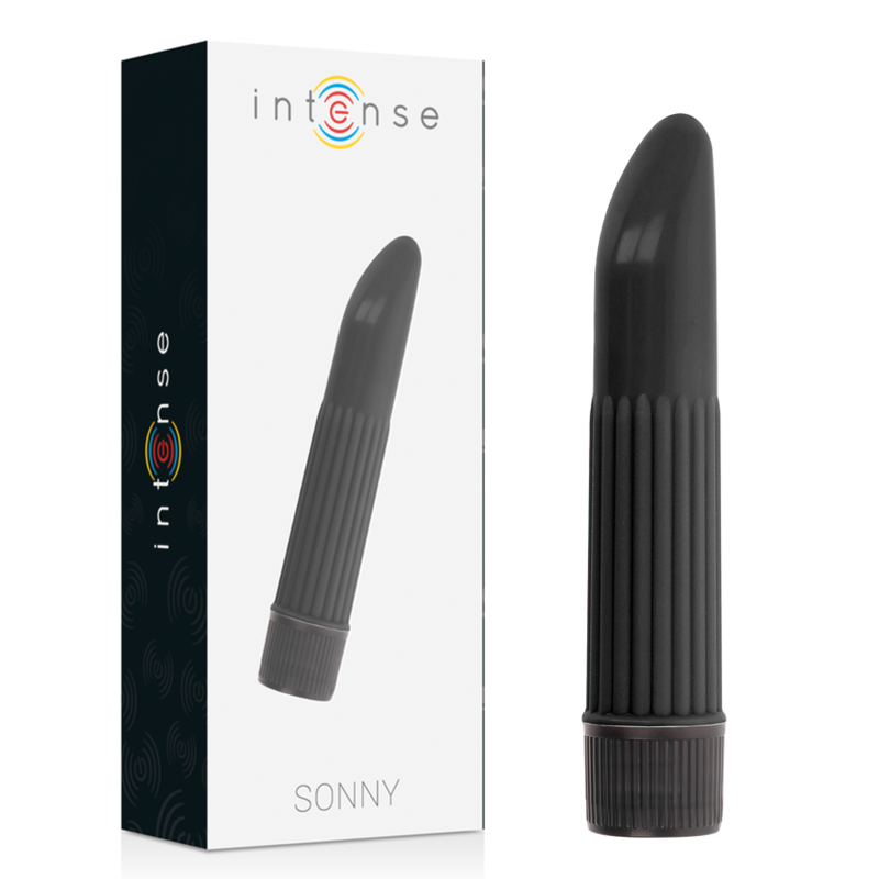 Mini Vibromasseur Intense Sonny â 13,5 cm Pointe IncurvĂ©e Noir