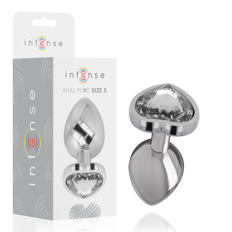 Plug Anal Bijou Intense Métal Cœur Blanc – Taille S 7 cm