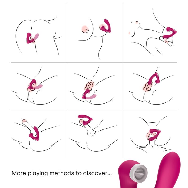 ARMONY - SECRETKISS LĂCHAGE DE CLIT VIBRANT ET VIBRATEUR FUCHSIA COURBĂ