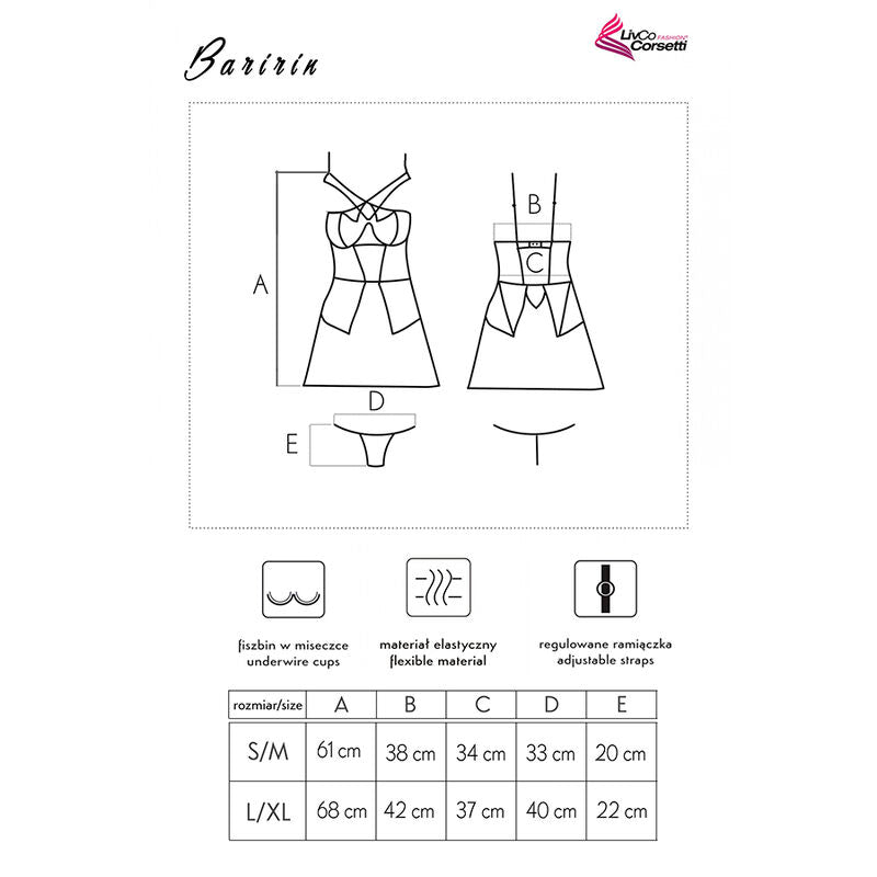 LIVCO CORSETTI FASHION - BARIRIN LC 90633 FALDA + PANTY NOIR