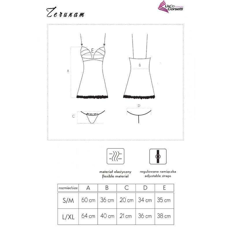 LIVCO CORSETTI FASHION - ZERUNAM SET BABYDOLL + TANGA NOIR