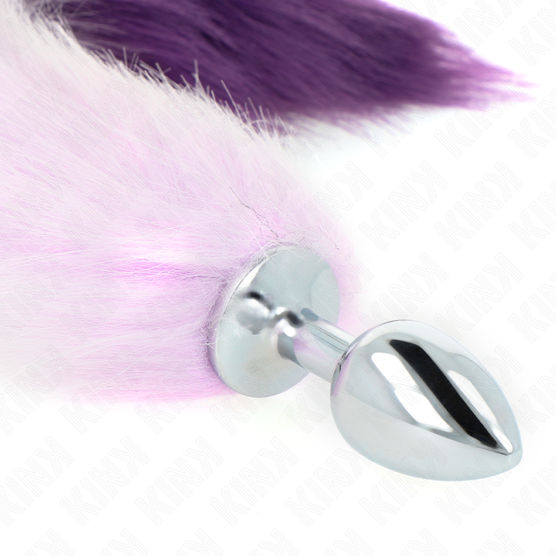 KINK - PLUG ANAL TAILLE S 7 X 3 CM AVEC QUEUE SYNTHĂTIQUE 40 CM VIOLET