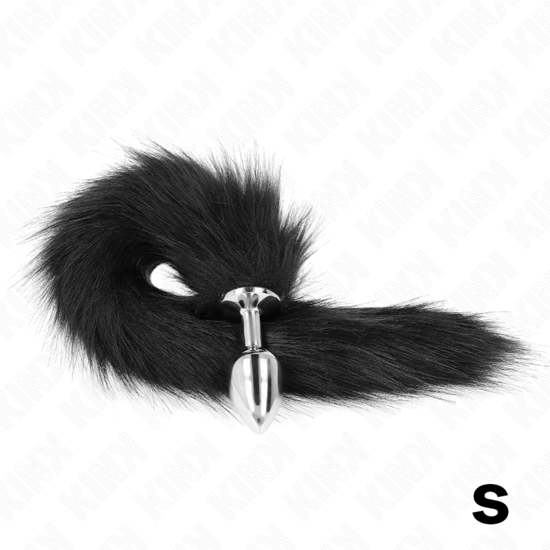 KINK - PLUG ANAL TAILLE S 7 X 3 CM AVEC QUEUE SYNTHĂTIQUE 40 CM NOIR
