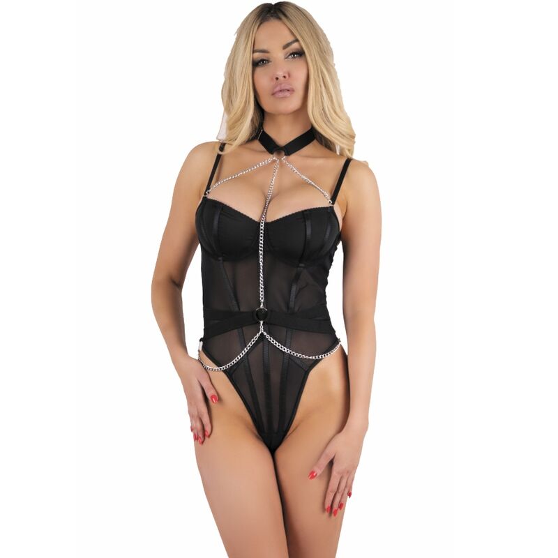 LIVCO CORSETTI FASHION - RUBIKA LC XG079 BODY CON GARGANTILLA NOIR S