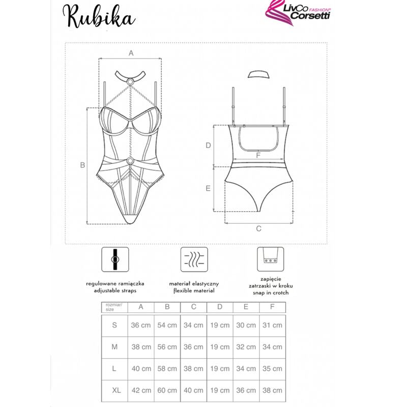LIVCO CORSETTI FASHION - RUBIKA LC XG079 BODY CON GARGANTILLA NOIR S
