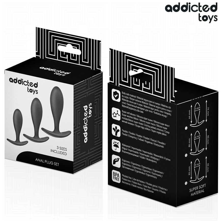 ADDICTED TOYS - LOT DE 3 PLUG ANAL MODĂLE 2