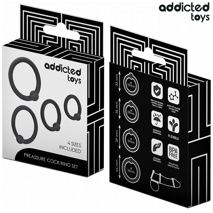 ADDICTED TOYS - LOT D'ANNEAUX EN SILICONE Ă PRESSION
