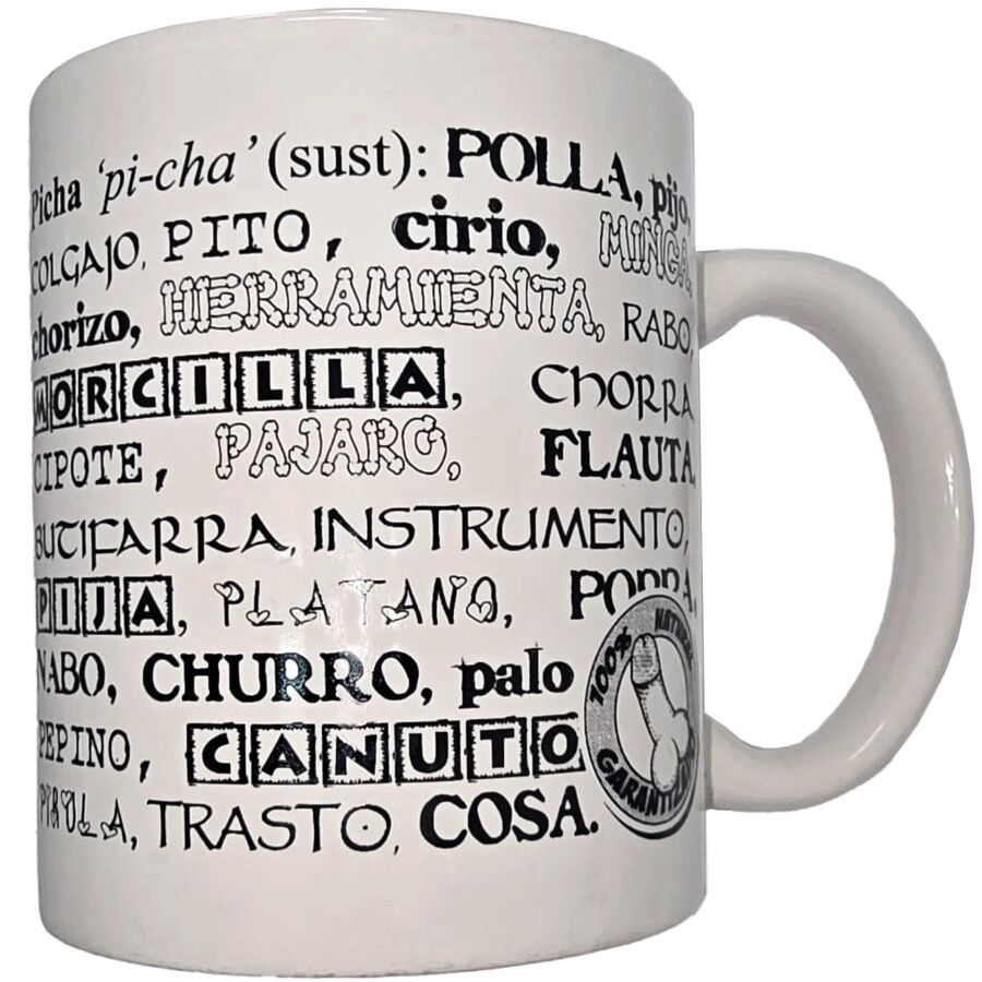 DIABLO PICANTE - TASSE BLANCHE AVEC SYNONYMES DE PĂNIS 370 ML
