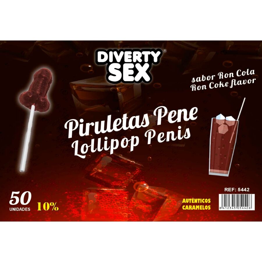 DIABLO GOLOSO - 50 SUCETTES PĂNIS SAVEUR RON COLA 10% ALCOOL