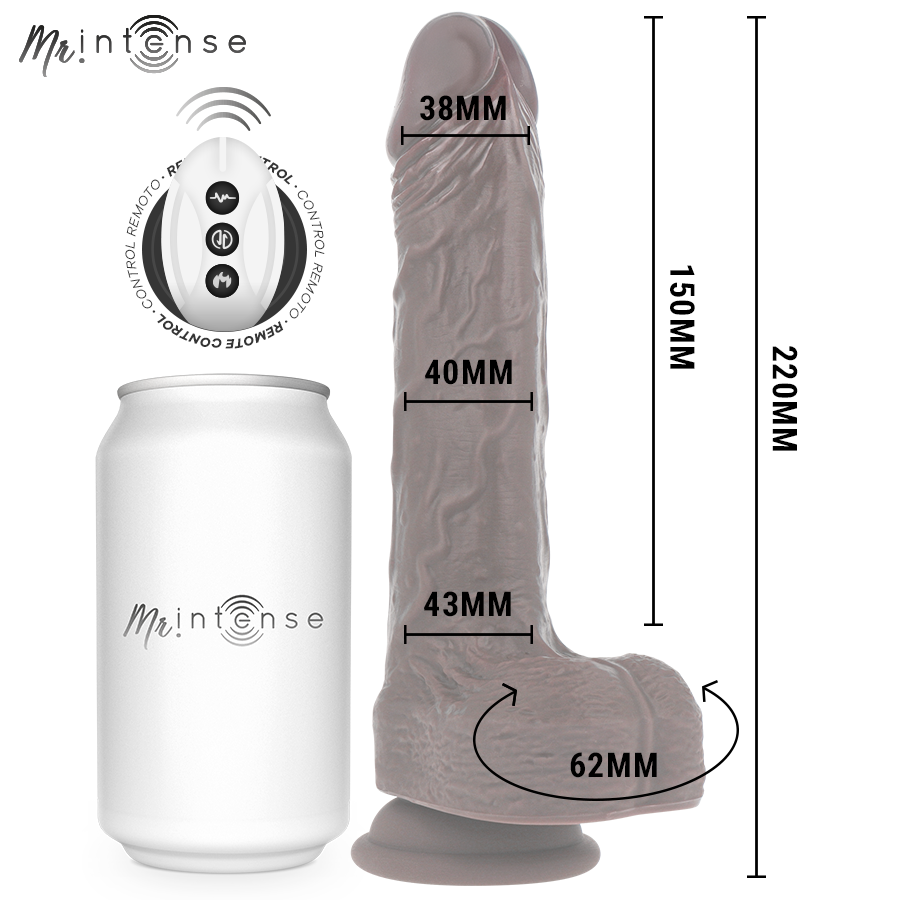 MR INTENSE - MATT RĂALISTE MULTIFONCTION AVEC VIBRATION HAUT ET BAS ET TĂLĂCOMMANDE 22 CM -O- 4 CM