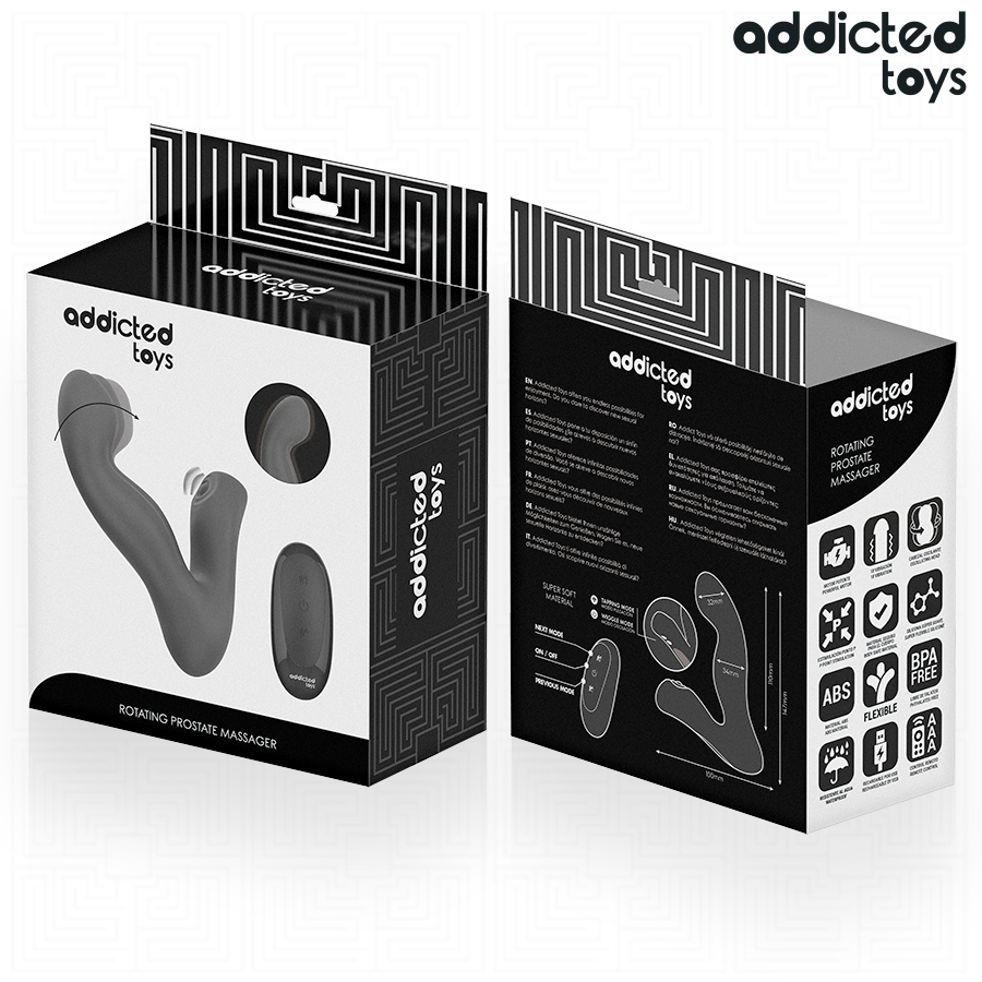 ADDICTED TOYS - MASSEUR DE PROSTATE OSCILLANT AVEC MODE PULSATION ET TĂLĂCOMMANDE