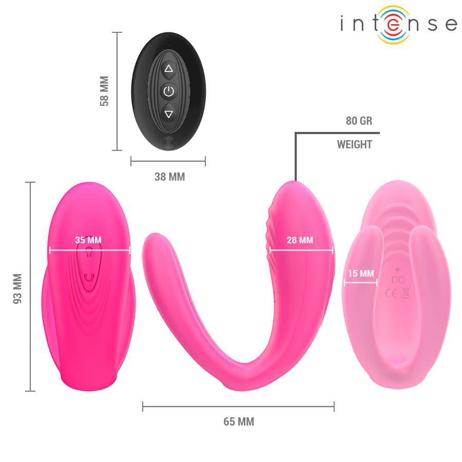 INTENSE - JULIA DOUBLE VIBRATEUR À PINCE STIMULATEUR AVEC TÉLÉCOMMANDE