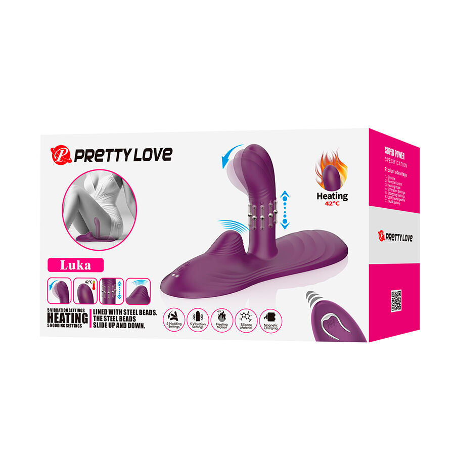 PRETTY LOVE - LUKA VIBRATEUR Ă POSITION ASSISE AVEC EFFET CHAUFFANT ET TĂLĂCOMMANDE