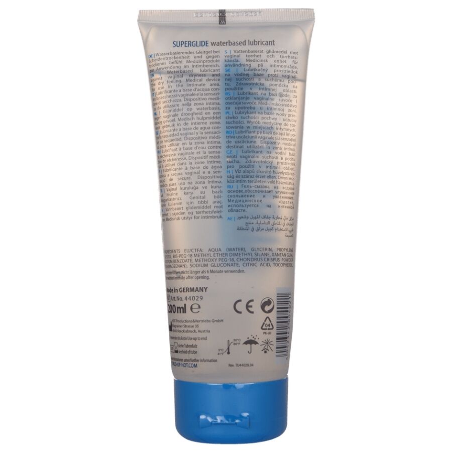 HOT - SUPERGLIDE LIQUID PLEASURE LUBRIFIANT Ă BASE D'EAU 200 ML