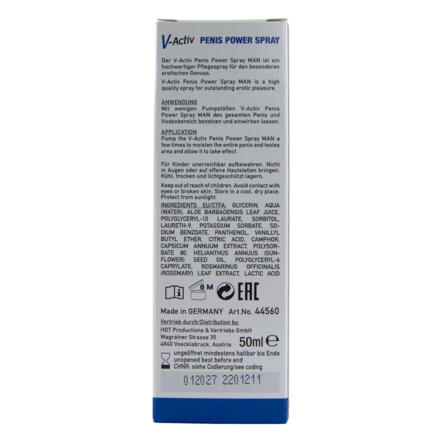 HOT - V-ACTIV, SPRAY STIMULANT POUR LE PĂNIS, 50 ML