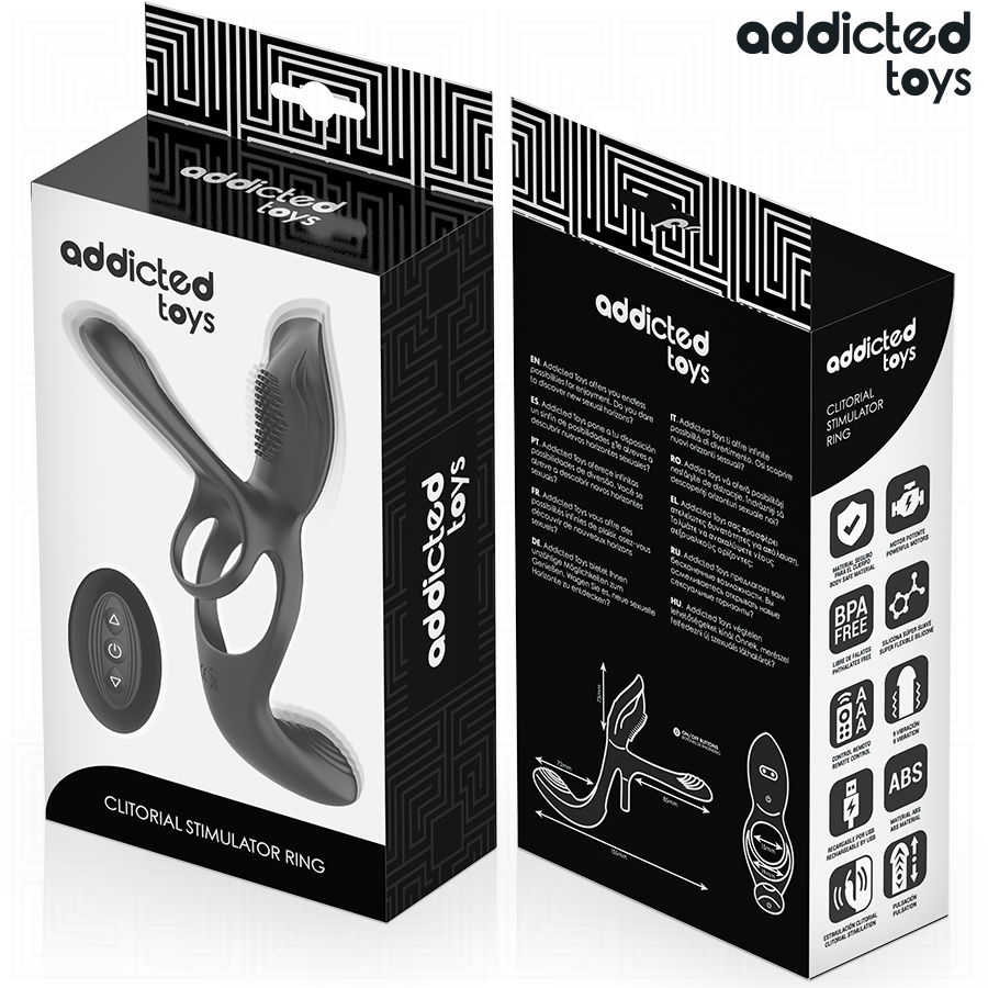 ADDICTED TOYS - ANNEAU DOUBLE PĂNIS AVEC STIMULATEUR CLITORIAL