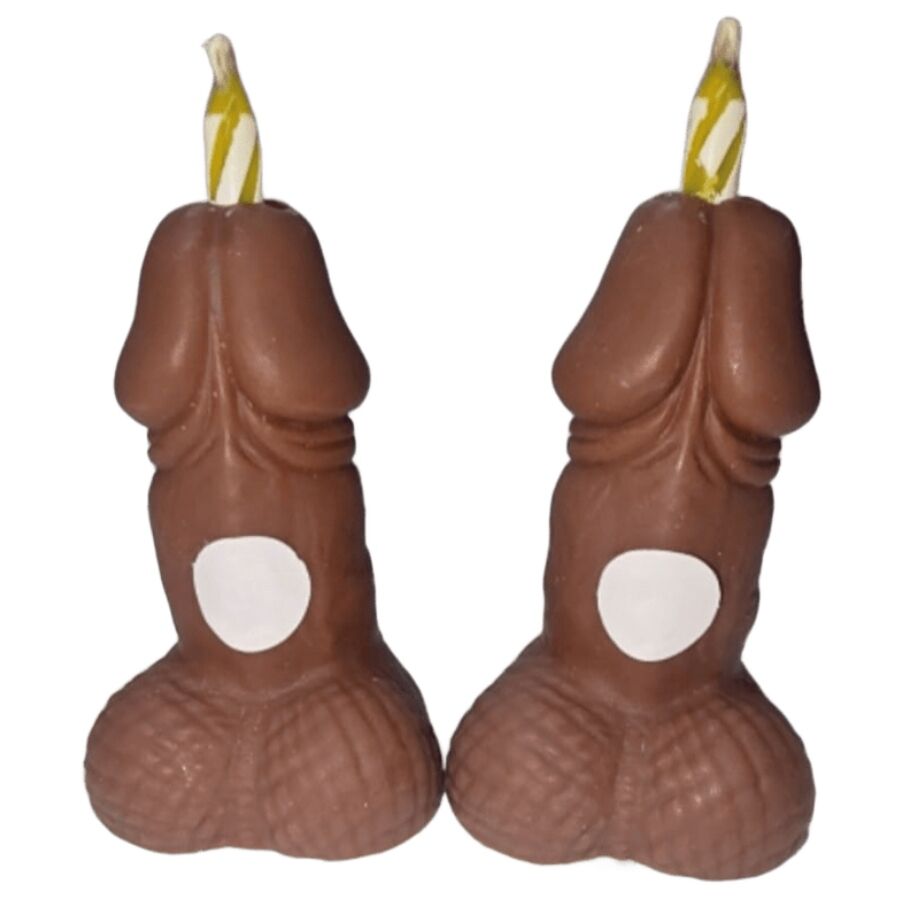 DIABLO PICANTE - BOUGIES CHIFFRES D'ANNIVERSAIRE EN FORME DE PĂNIS, TON FONCĂ, 2 UNITĂS