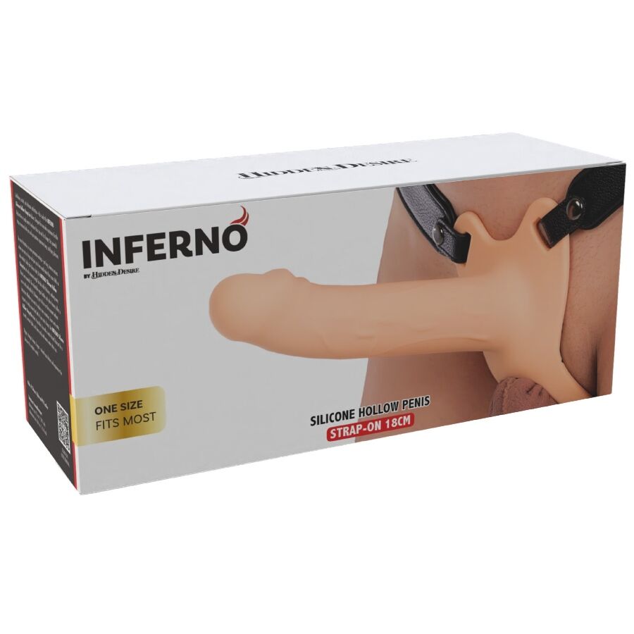 HIDDEN DESIRE - INFERNO MANCHON PĂNIS AVEC STRAP-ON EN SILICONE 18 CM