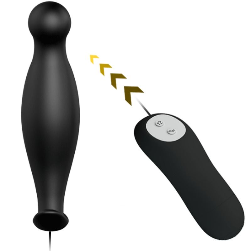 Plug Anal Vibrant Pretty Love – 12 Modes Silicone Noir