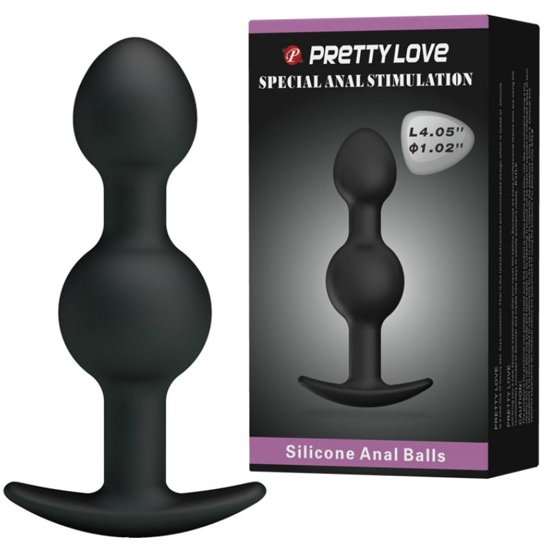 PRETTY LOVE - BALLES ANAL EN SILICONE SPĂCIALE STIMULATION 10.3 CM NOIRES