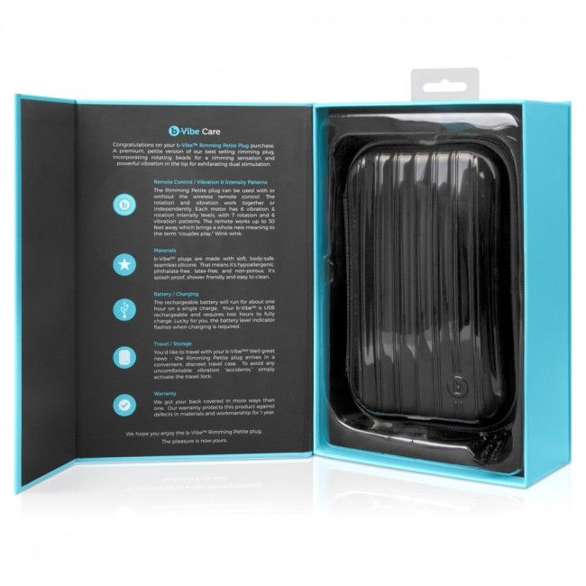 Plug Anal Vibrant B-Vibe Rimming Petite Télécommande – Noir