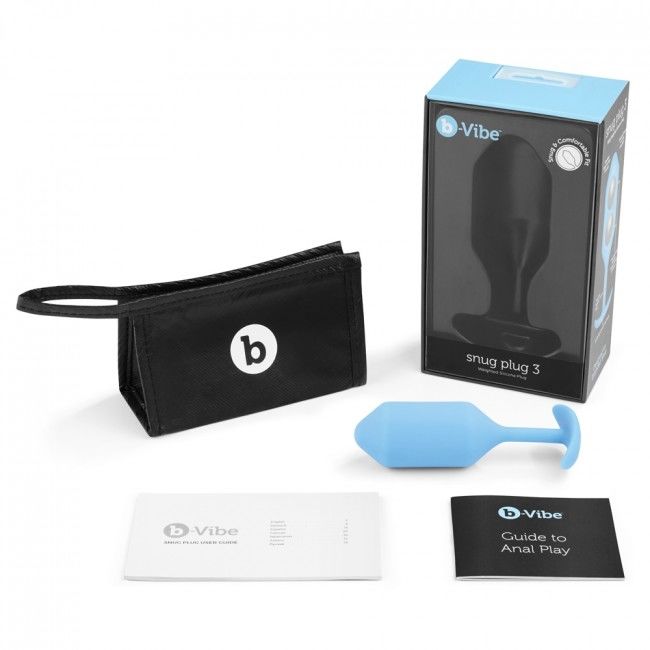 Plug Anal Lesté B-Vibe Snug Plug 3 Premium – Bleu Ciel