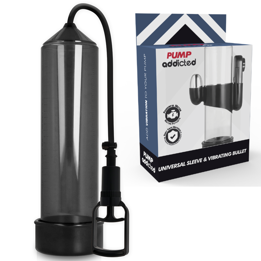 Pompe Pénienne Vibrante Pump Addicted RX7 24 cm – Noir