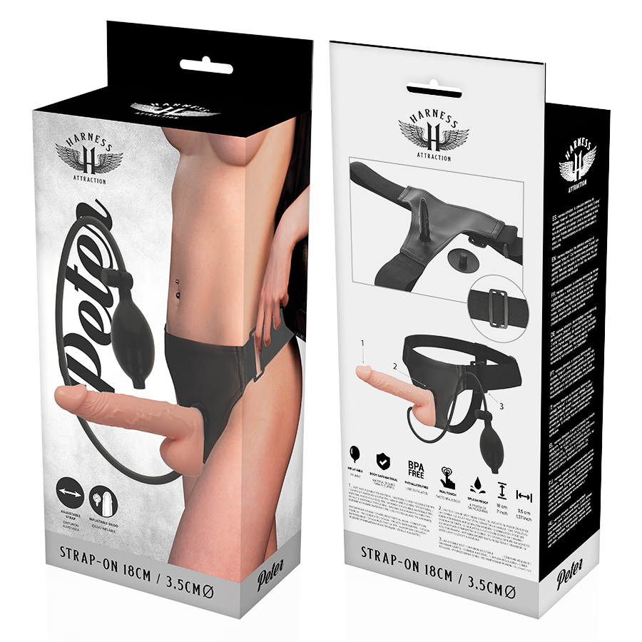 HARNESS ATTRACTION - RNES PETER AVEC PĂNIS GONFLABLE 18 CM -O- 3.5 CM