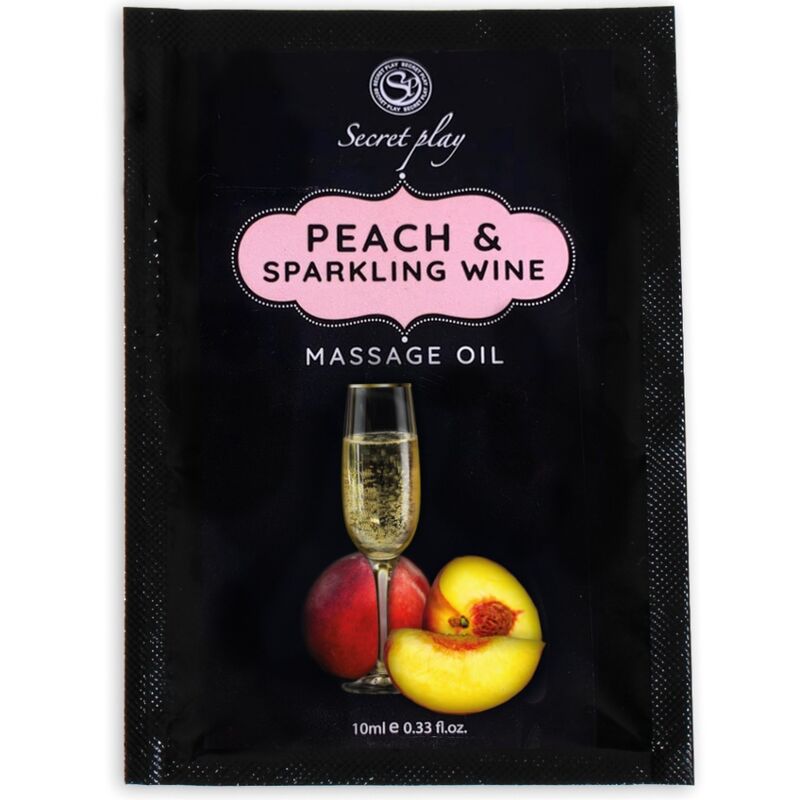 SECRETPLAY - PĂCHE & VIN MOUSSEUX HUILE DE MASSAGE SACHET 10 ML