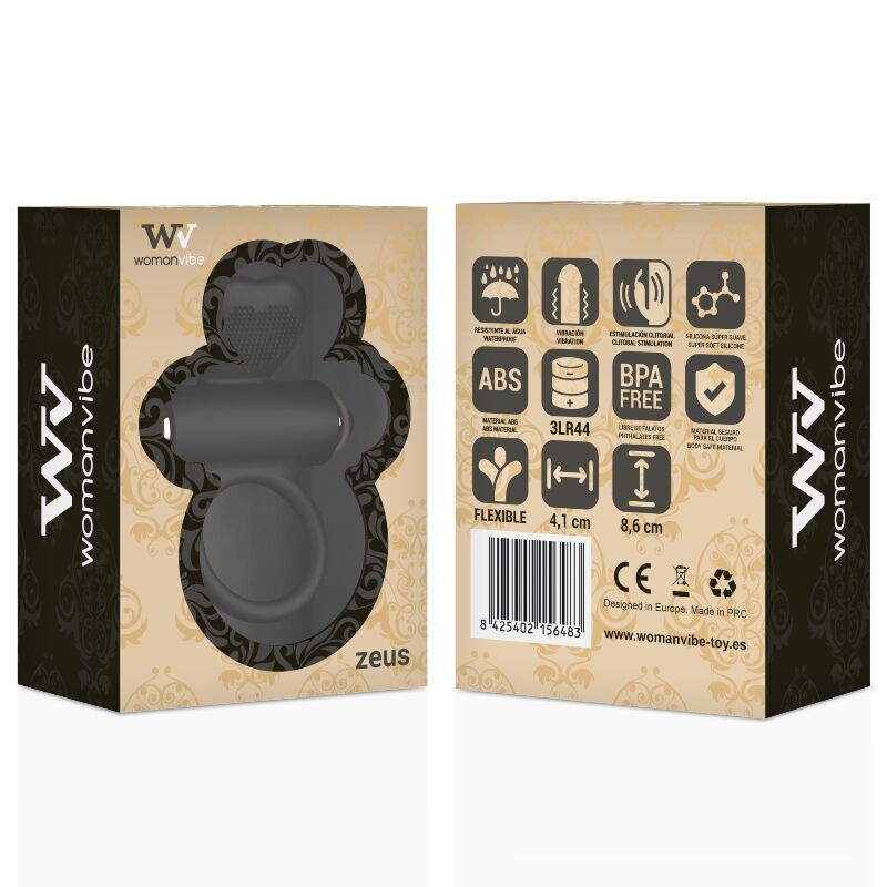 Anneau Pénien Vibrant Womanvibe Zeus Silicone – Confortable