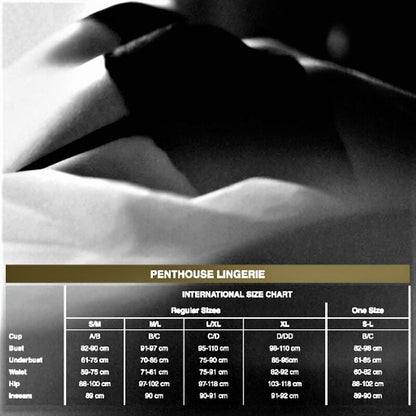 PENTHOUSE NAUGHTY VALENTINE TANGA NOIR L/XL