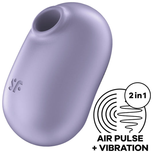 SATISFYER - STIMULATEUR ET VIBRATEUR DOUBLE AIR PULSE PRO TO GO 2 VERT