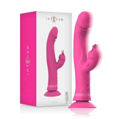 Vibromasseur Lapin Intense Julio – Silicone Rose Double Stimulation