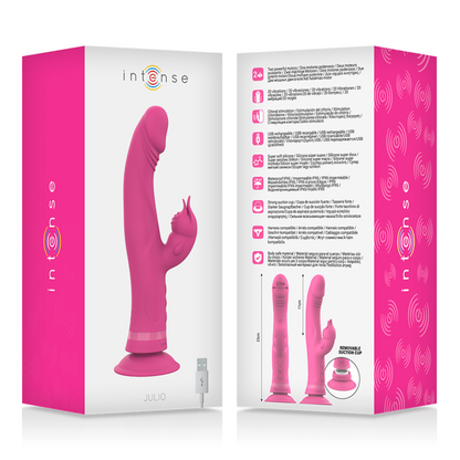 Vibromasseur Lapin Intense Julio – Silicone Rose Double Stimulation