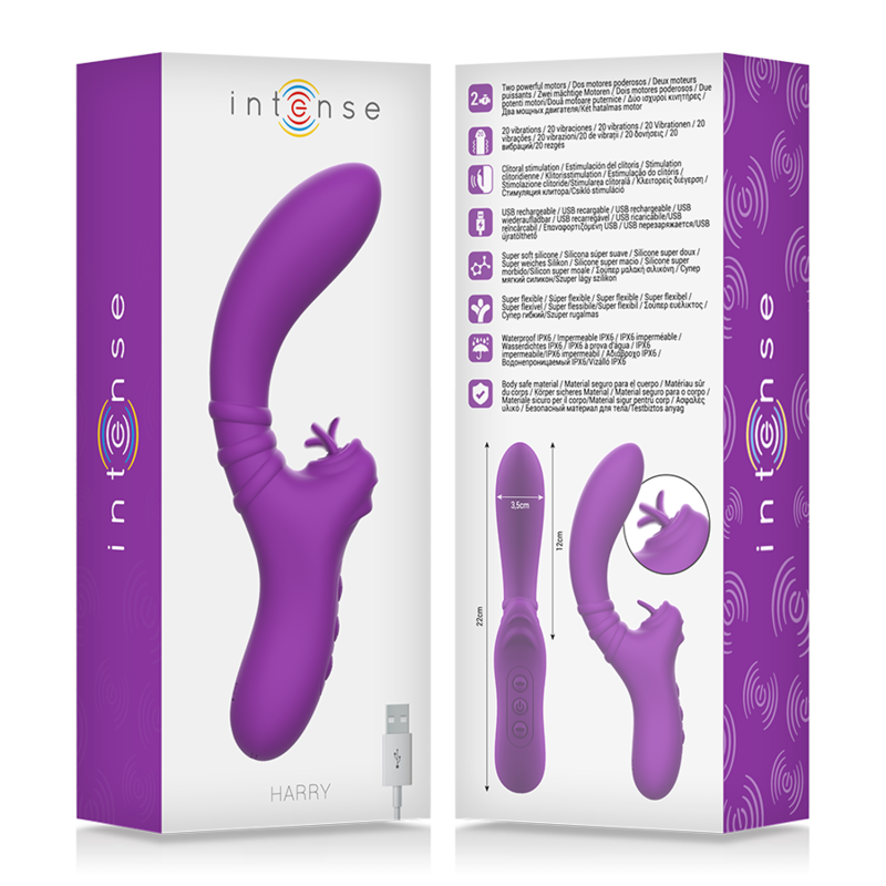 Stimulateur Clitoridien Intense Harry – Vibromasseur Langue Flexible Violet