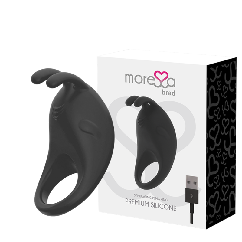 Anneau Vibrant Moressa Brad – Silicone Premium Rechargeable Noir