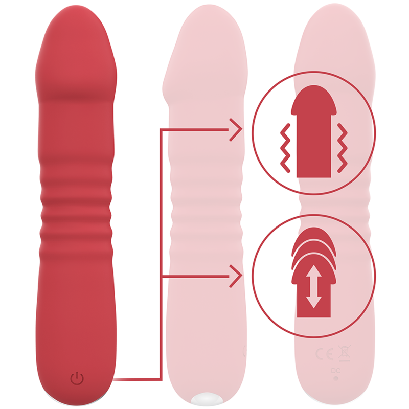 Vibromasseur Intense Juni Up & Down – 10 Vibrations Rouge
