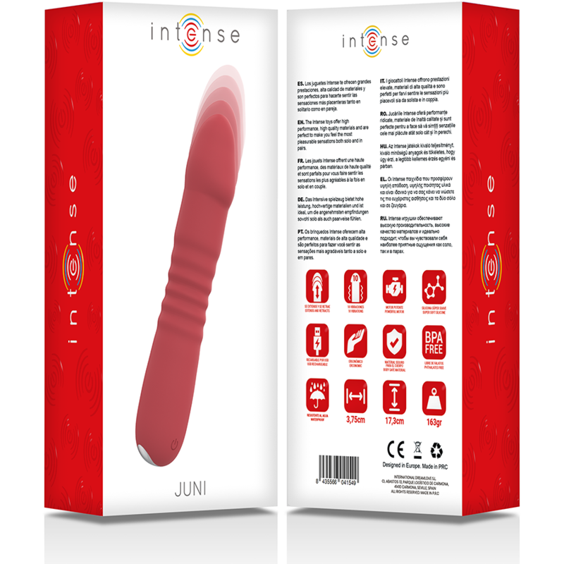 Vibromasseur Intense Juni Up & Down – 10 Vibrations Rouge