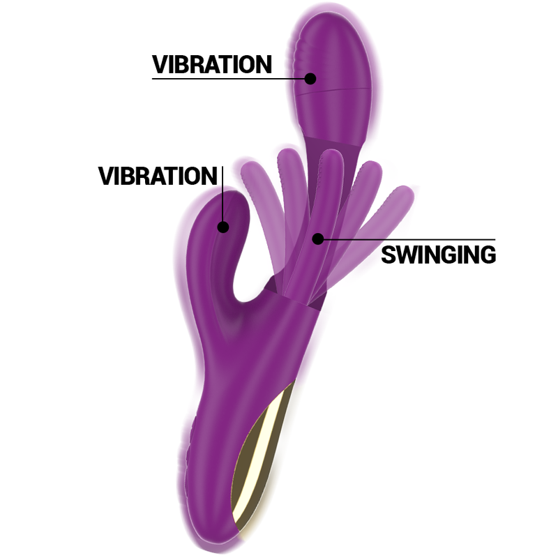 Vibromasseur Multifonction Intense Apolo – 7 Vibrations Langue Oscillante Violet