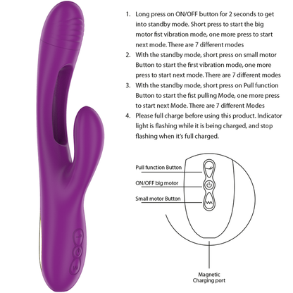 Vibromasseur Multifonction Intense Apolo – 7 Vibrations Langue Oscillante Violet