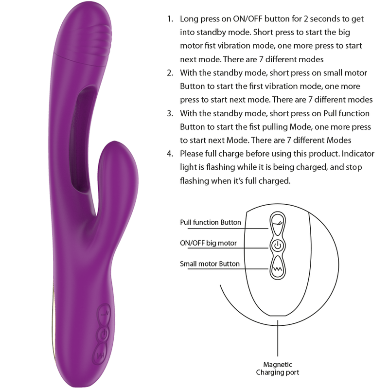 Vibromasseur Multifonction Intense Apolo – 7 Vibrations Langue Oscillante Violet