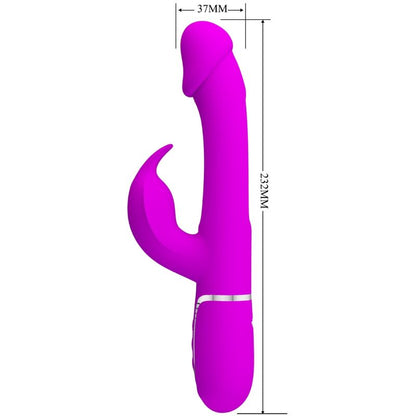 PRETTY LOVE - VIBRATEUR DEJON RABBIT 3 EN 1 MULTIFONCTION  FUCSIA