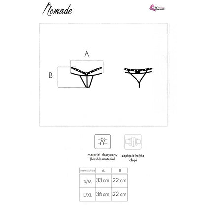 LIVCO CORSETTI FASHION - NOMADE TANGA CROTCHLESS NOIR