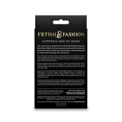 NS NOVELTIES - FETISH & FASHION CAPUCHE BOUCHE FERMÉE À FERMETURE ÉCLAIR NYLON BLANC