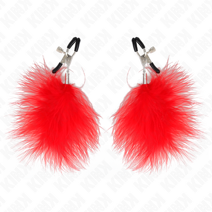 KINK - PINCE À METON PLUME ROUGE 7 CM