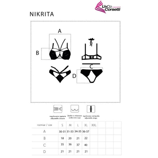LIVCO CORSETTI FASHION - NIKRITA LC 90674 SUJETADOR + PANTIES NOIR S