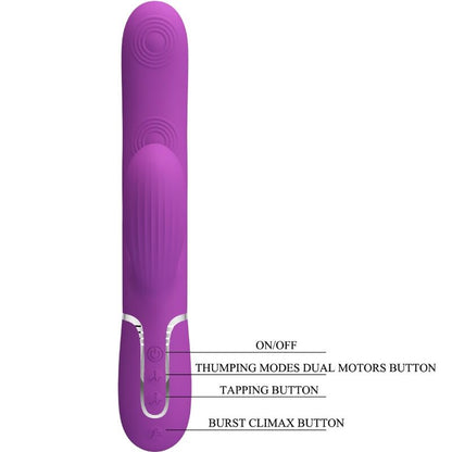 Vibromasseur Lapin Pretty Love Perlita 3 en 1 – Violet